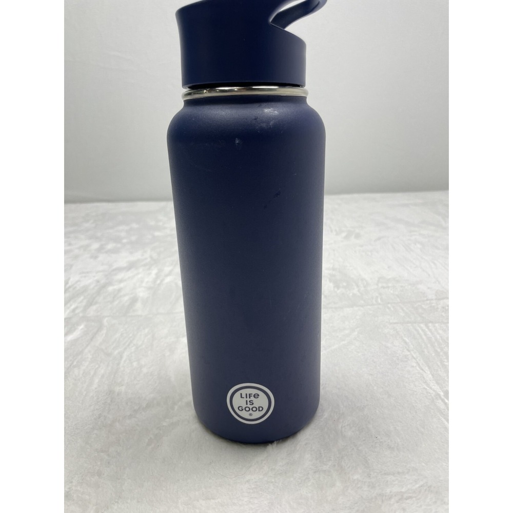Life Is Good Water Bottle‎ Insulated Paw Heart Dark Blue Sip Cap 32oz